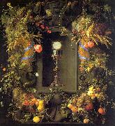 Jan Davidz de Heem Eucharist in a Fruit Wreath oil painting picture wholesale
